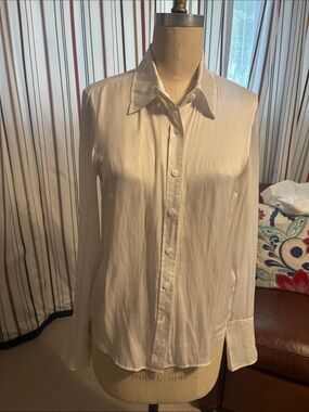 Zadig & Voltaire Silk Button-Up Blouse in Ivory White
